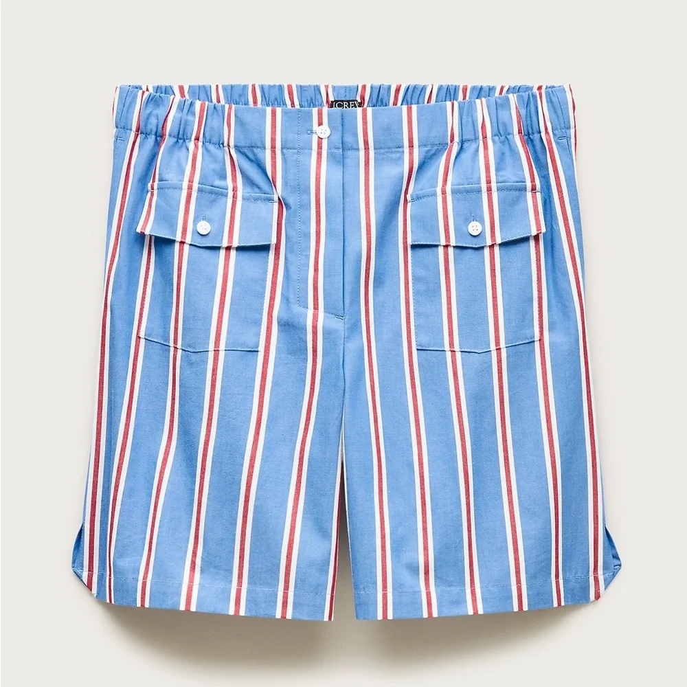 NWT J.Crew Long Boxer Short in Oxford Stripe
